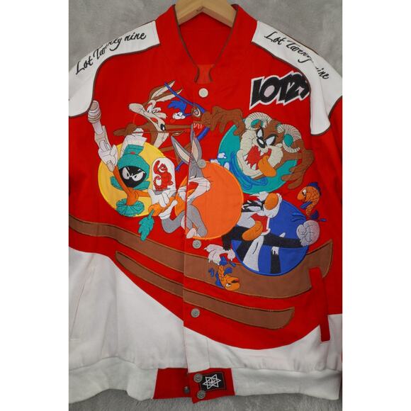 VTG LOT 29 Looney Tunes Motorcycle Jacket Men Large Acme Motors Bugs Bunny Taz - Picture 3 of 12